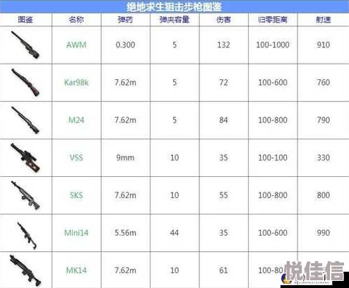 2024热门王牌猎手狙击枪全面属性性能盘点一览表