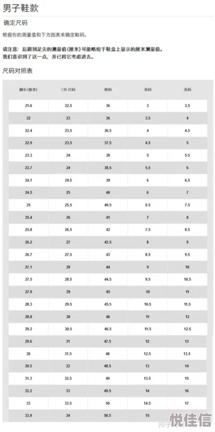 亚洲尺码欧洲尺码对照一般偏小一码至两码请仔细核对避免误差